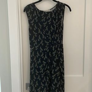 Loft flowered faux wrap dress - size xs petite